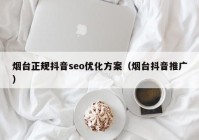 烟台正规抖音seo优化方案（烟台抖音推广）