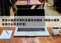 微信小程序开发的主要技术指标（微信小程序采用什么技术开发）