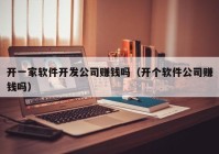 开一家软件开发公司赚钱吗（开个软件公司赚钱吗）