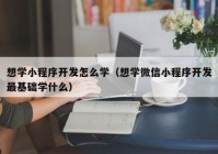 想学小程序开发怎么学（想学微信小程序开发最基础学什么）